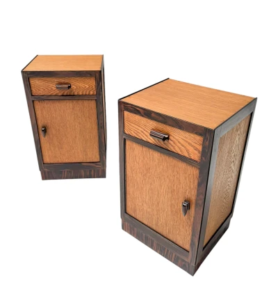 Two Art Deco Modernist Nightstands or Bedside Tables, 1920s 2